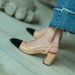 MTX Soft Leather Color Block Sandals Flat Thick Highs French Style 2025 New Shallow Mouth Single Shoes Women Spring Mid_vogvips.com