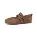 Round Head Single Shoes Women's Flat Bottom With Mary Jane Shoes Soft Sole Retro Cute Ballet Shoes_vogvips.com