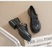 Platform Loafers Women's Retro British Style Black Small Leather Shoes Thick Heel Soft Sole Single Shoes Women_vogvips.com