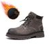 Men's Classic Retro Chunky Sole Leather Martin Boots - Vintage Work Boots With Thick Rubber Sole For Casual Wear (Yellow, Grey, Fleece Lined )_vogvips.com
