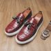 New Fashion Genuine Leather Retro Business Men's Casual Shoes Black Daily Office Loafers One-step Driving Party Dress Wedding Men's Shoes_vogvips.com