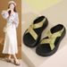 Women's Platform One-strap Slides, Non-slip Beach Slippers For Outdoor Wear_vogvips.com