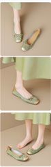 French Single Shoes Women's Flat Bow Grandma Shoes Soft Sole Light Mouth Silver Mary Jane Shoes_vogvips.com