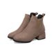Plu Size Chelea Ankle For Women Black Round Toe Caual Comfortable Chunky Bare Short Tube Mid Heel Britih Martin_vogvips.com