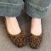 Korean Version Of Square Head Leopard Print Single Shoes Women's 2026 Popular French Bow With Skirt Ballet Evening Shoes_vogvips.com