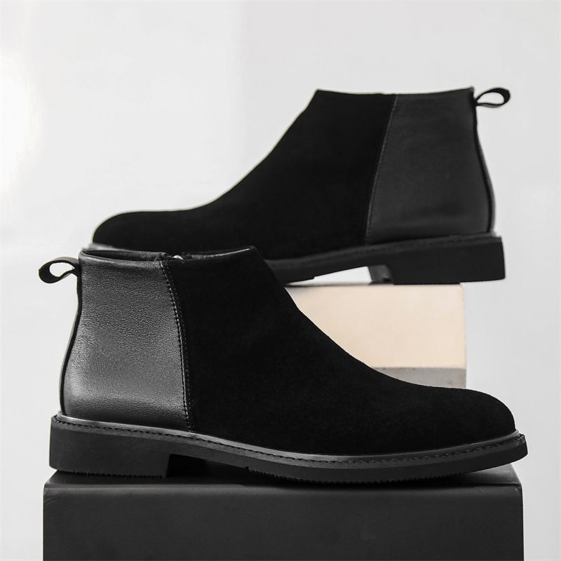 New Leather Spring Men's Shoes High-top Men's Heightening Tooling Martin Boots_vogvips.com