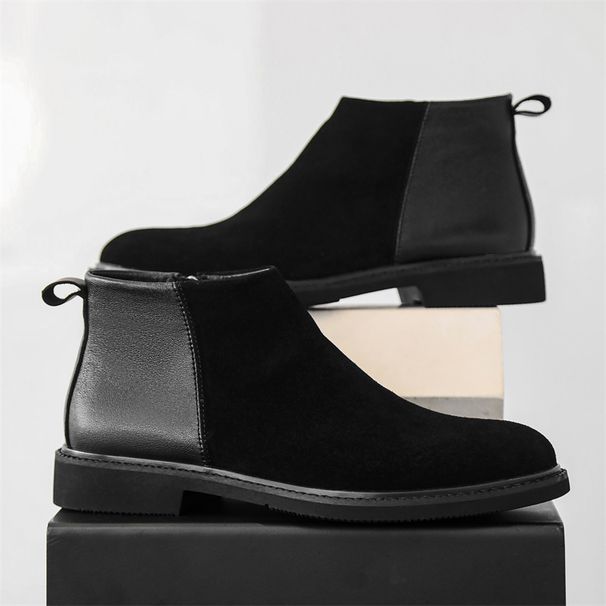New Leather Spring Men's Shoes High-top Men's Heightening Tooling Martin Boots_vogvips.com
