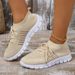 In-stock Spring/autumn Women's Shoes With Fly-knit Mesh Upper, Breathable Sneakers, Deep-cut Lace-up_vogvips.com