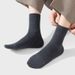 Men's Socks Autumn And Winter Solid Color Short Socks Cotton Socks Men's Black And White Gray Mid Tube Socks Thin High Elastic Sports Socks All Match_vogvips.com