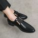New Fashion Men's Brown Business Casual Loafer Shoes Daily Office Black Buckle Monk Men's Shoes One Foot Cover Banquet Dress Wedding Leather Shoes_vogvips.com