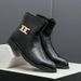New Fashion Brown Retro Chelsea Boots Men's Pointed Toe Suit Martin Boots British Crocodile Pattern Business Men's Boots Leather Short Boots_vogvips.com