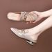 Baotou Half-soled Women's Summer 26th New Soft Leather Thick Heel Flip-flop, Lacquered Leather Low Heel_vogvips.com