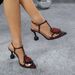 Women's Three-dimensional Lace Flower Pointy Shaped Heels With Sandals Party Burgundy Heels_vogvips.com