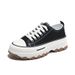 New Canvas Women's Black White Casual Woman Vulcanize Sneakers Comfortable Sport Walking Platform Flats Shoes 221_vogvips.com