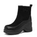 2025 Fall/Winter New Thick-Heeled Mid-Heel Ankle Boots, Warm Fleece-Lined Boots, Height-Increasing Thick-Soled Versatile Women's Shoes_vogvips.com