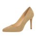 Nightclub High Heels Thin Heel Super High Heel Shallow Mouth Round Head Suede Single Shoes Women's Shoes_vogvips.com