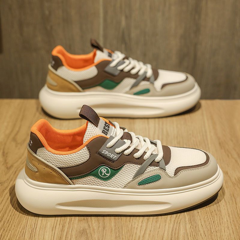 Men's Breathable Mesh Sneakers For Summer - Lightweight Casual Sports Shoes With Anti-Odor Technology, Round Toe & Low-Top Design_vogvips.com