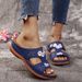 Women’s Shoes Simple And Comfortable Flower Flat Bottom Women's Fish Mouth Slippers New Foreign Trade Large Size Wedge Heel Slippers_vogvips.com
