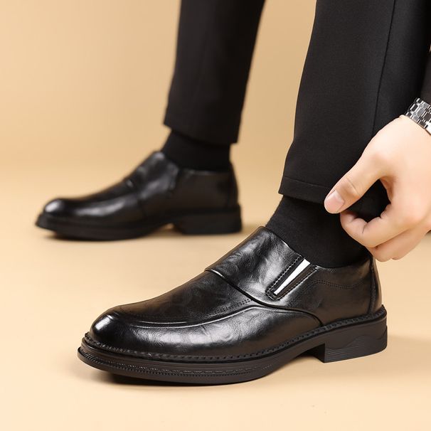 New business formal inner height-raising leather shoes for men light pointed toe cover shoes_vogvips.com