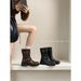 Ali Guifei Brown Thick Heel Knight 2025 Autumn And Winter New Maillard Western Cowboy Boots Women_vogvips.com