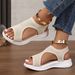 Cross-border Plus-size 35-43 New Sandals, Spring-summer Mesh Thick-soled Slip-on Peep-toe Fly-knit Casual Sports Women's_vogvips.com