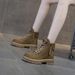 Frosted Leather Leather Martin Boots Women's Retro Locomotive Short Tooling Boots British Versatile Women's Boots_vogvips.com