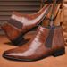 Men's Chelsea Boots Square Head Shoes Men's Shoes Cowboy Boots Vintage Martin Boots Men's_vogvips.com