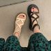 Women's Platform 2026 Summer New Style, Thick-soled, Height-increasing, Hollow Design, Cross-strap Roman Sandals_vogvips.com