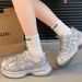 Yellow Lace-Up Thick-Soled Dad 2026 Spring Summer New Mesh Breathable Fashion Sports Casual Women's Shoes Trend_vogvips.com