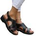 Women's Shoes Sandals For Women With Velcro Stitching Hollow Thick Soles Large Size Open Toe Casual Sandals For Women_vogvips.com