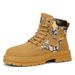 European Warm Series Winter New High-top Round Toe Martin Leather Patchwork Fashion British Style Versatile Workwear Sports Men's Boots_vogvips.com