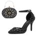 Women's Shoes Stiletto Combination Banquet Pointed Low Top Solid Color Wedding Diamond High Heels_vogvips.com