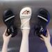 French Small Fragrant Roman Sandals Women's Thick-soled Leather Surface Rhinestone One-word Strap With Skirt Beach Shoes_vogvips.com