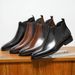 Men's English sleeve vintage handmade leather boots English high top ankle boots_vogvips.com