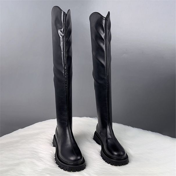 2025 Spring And Autumn Genuine Leather Over-the-Knee For Women Slimming Elastic High Tube Riding Long Slim Boots_vogvips.com