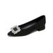 Pointed Single Shoes Women's Thick Heels Rhinestone High Heels Shallow Mouth One Pedal Black Commuter Shoes_vogvips.com