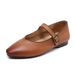 Vintage Genuine Casual Shallow Women's Leather, Soft Sole, Mary Jane Single Strap Shoes, Comfortable Pointed-toe Fashion_vogvips.com