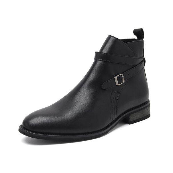 Spring Retro Tooling Boots Men's Short Boots Men's Belt Buckle Martin Boots_vogvips.com