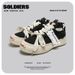 Canvas Men 2025 Spring Summer Thick Sole Lace-Up Casual Sneakers Smiling Mouth Niche Women Trendy White Shoes_vogvips.com