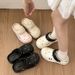 Women's Shoes Summer Korean Style Star Studded Women's Clogs Platform Height Increasing Fashionable Slip-On Closed Toe Sandals_vogvips.com