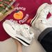 Chunky Sneakers Breathable Mesh Waffle Shoes Forrest Gump Style Couple's White Sports Casual Round Toe Women's Footwear_vogvips.com