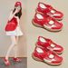 Inner Heightening Shoes Velcro Dad Shoes Female Student Casual Shoes Mesh Breathable_vogvips.com