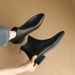 2025 New Autumn Winter Bare Pointed Toe Low Chunky Heel Single Soft Leather French Style Fleece-Lined Short Cotton Boots_vogvips.com