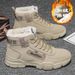 European Warm Series Martin Winter High Top Korean Style Waterproof Men's Snow Boots Thickened Fleece Cold-Proof Warm Cotton Shoes_vogvips.com