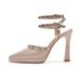 105-11 Sexy Pointed Toe Stiletto Rivet Heels 2025 Women's Summer New Hollow High Heel Waterproof Platform Sandals_vogvips.com