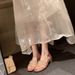 Women's Mesh Rhinestone Chunky Heel Sandals Crystal Slippers for Evening Wear Summer Outerwear Limited Edition_vogvips.com