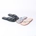 Vintage-Inspired Square-Toe Thong Sandals With Gold Buckle Detail - Lightweight Casual Flat Slides For Women_vogvips.com