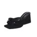Cross-Border Blue High Thick Heel Square Open Toe Butterfly Flower Women's Slip-On Slippers_vogvips.com
