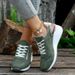 Sneakers Fashion Wedges Platform Lace Up Vulcanized For Women Sport Running Shoes Leather Casual Shoe Tenis_vogvips.com