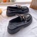 Glossy Small Leather Shoes Women's Tide Platform Heightening Lace-up Retro College British Style_vogvips.com
